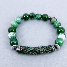 Load image into Gallery viewer, Agate n Jade w/ CZ Bar
